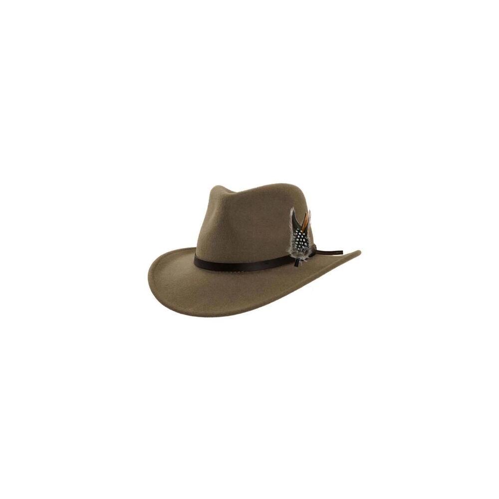 NEW AMERICAN HAT MAKERS women's pathfinder wool felt hat in khaki brown